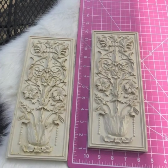Other - Bundle of 2 Pinnacle art carved floral design slab